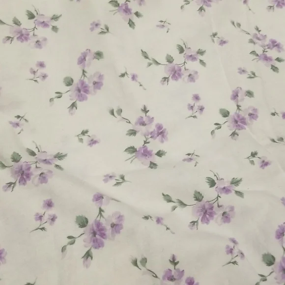 Lauren Ralph Lauren cream w/purple flowers long sleeve pajamas sz 2X EUC - Picture 2 of 8
